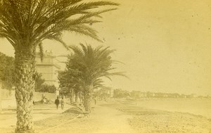 France Cannes beach Panorama Old Cabinet Photo 1875