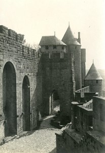 France City of Carcassonne Machicolation of the Gate of Aude Old Photo 1910