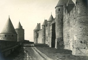 France City of Carcassonne Ramparts Upper Lists Old Photo 1910