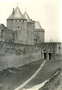 France City of Carcassonne Ramparts Narbonnaise Gate Old Photo 1910