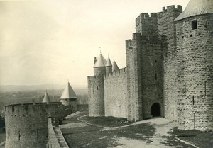 France City of Carcassonne Ramparts Southern Lists Old Photo 1910