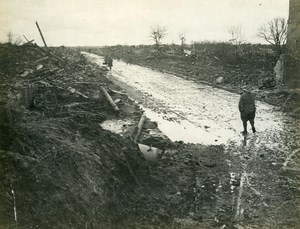 France WWI First World War Tergnier Ruins Aisne Old Photo 1918