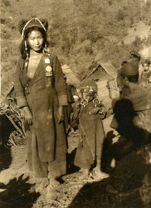 Vietnam Krong Kno Area Everyday Life Scene Mother & Child Old Photo 1937