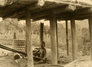 Vietnam Krong Kno Area Everyday Life Scene Weaving Old Photo 1937