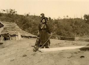 Vietnam Krong Kno Area Everyday Life Scene Weaving Old Photo 1937