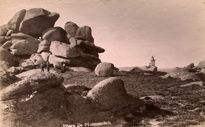 France Brittany Bretagne Ploumanach Lighthouse Old Photo Fougere 1880