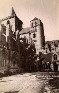 France Brittany Bretagne Treguier Cathedral Cloister Old Photo Fougere 1880