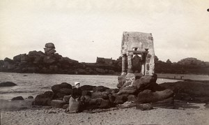 France Brittany Bretagne Edicule of Saint Guirriec Old Photo Fougere 1880