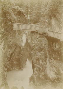 France Gorge Bridge unknown Location Family Portrait Amateur Photo Scrive 1900