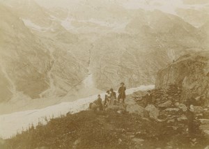 France Alps Glacier Mountain Holiday Family Old Amateur Photo Scrive 1900