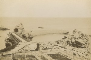 France Biarritz Amateur Snapshot Albumen Photo 1900