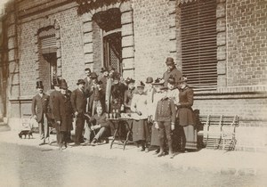 France Lille Portrait Family Group Street Old Amateur Photo Scrive 1900