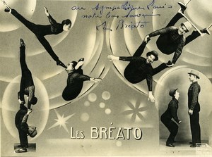 France Music Hall Circus Artist Les Bréato Autograph Old Photo 1960