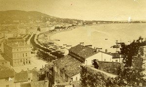 France French Riviera Nice Panorama of the Bay old Albumen Photo 1880