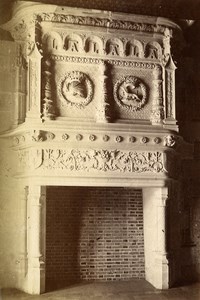 France Blois Castle Room of Anne de Bretagne Architecture old Albumen Photo 1880