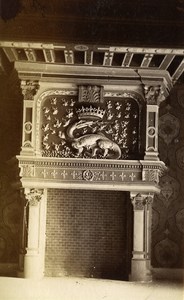 France Blois Castle Fireplace Council Room old Albumen Photo 1880