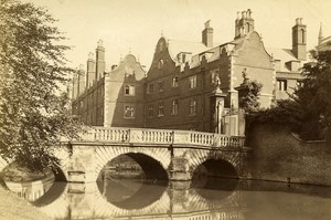 United Kingdom Cambridge St John Bridge old Photo 1880