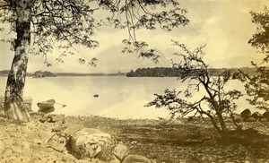 Ireland Lake Killarney Panorama old Albumen Photo 1880