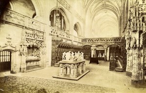 France Brou Church Choir Interior old Albumen Photo Neurdein 1880
