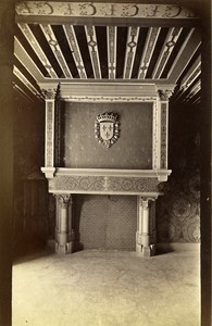 France Blois Castle Room Fireplace Council Room old Albumen Photo 1880