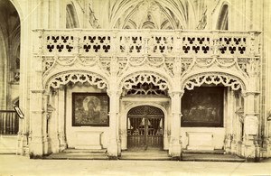 France Brou Church Interior Jube old Albumen Photo Neurdein 1880