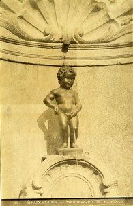 Belgium Brussels Bruxelles Manneken Pis Fountain old Albumen Photo LP 1880