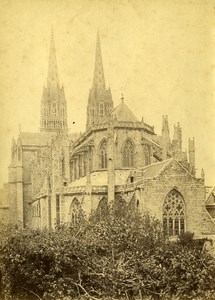 France Church Cathedral to Identify old Albumen Photo 1880