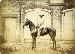United Kingdom Elegant Man Horse Rider Equestrian old Albumen Photo 1870