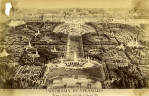 France Versailles Aerial view of the Palace old Photo of Gravure 1880
