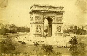 France Paris Arc de Triomphe Panorama old Photo Champagne 1880