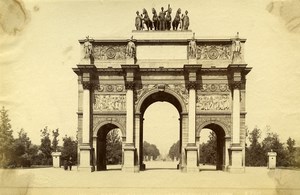 France Paris Place of Carroussel Triomphal Arch old Albumen Photo Champagne 1880