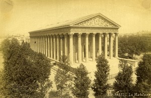 France Paris La Madeleine Church old Albumen Photo Champagne 1880