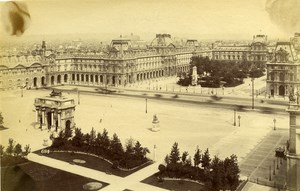 France Paris The New Louvre Panorama old Albumen Photo Champagne 1880