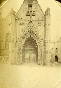 France Saint Pol de Leon Cathedral North Door old Albumen Photo 1880