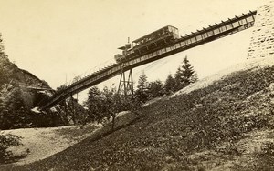 Switzerland Railway Righi Bridge Train Old Photo Cabinet Garcin 1870