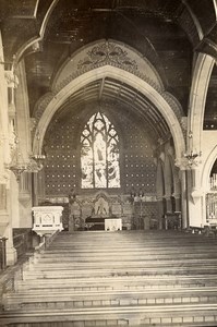 UK Manchester Interior Chapel at Didsbury Old Photo Cabinet 1870
