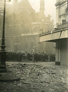 Paris Church Ste Eustache WWI Aerial Raid by Aircraft Gotha Photo Branger 1918