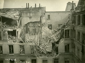 Paris Street Laffitte WWI Aerial Raid by Aircraft Gotha Old Photo Branger 1918