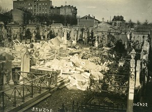 Paris Cemetery WWI Aerial Raid by Aircraft Gotha Old Photo Branger 1918