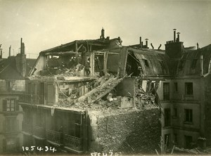 Paris Street Mezieres WWI Aerial Raid by Aircraft Gotha Old Photo Branger 1918