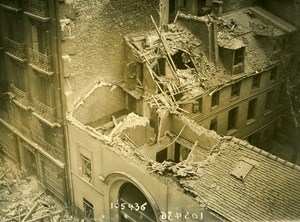 Paris Street Mezieres WWI Aerial Raid by Aircraft Gotha Old Photo Branger 1918