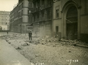 Paris Street Mezieres WWI Aerial Raid by Aircraft Gotha Old Photo Branger 1918