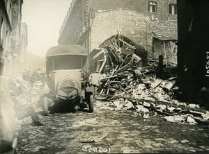 Paris Street Dunes WWI Aerial Raid by Aircraft Gotha Old Photo Branger 1918