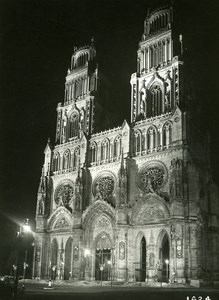 France Orleans by Night Church Old Photo Borremans 1937