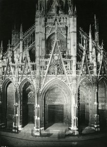 France Rouen by Night Chuch Saint Maclou Old Photo Borremans 1937