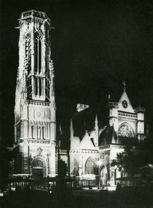 France Paris by Night Saint Germain l Auxerrois Old Photo Borremans 1937