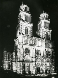 France Orleans by Night Church Old Photo Borremans 1937
