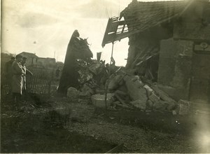 France WWI Military Airplane Wreck Crash Old Amateur Photo 1918