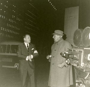 France Paris Filmmaker Jacques Tati Filming Play Time Old Photo 1967