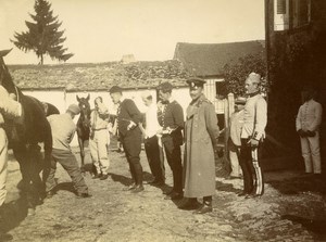 France Savigny Military Exercises Officer Inspecting Horses Old Photo 1913